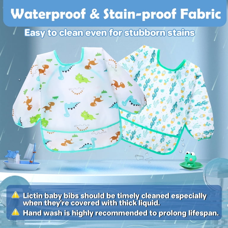 Lictin Long Sleeve Waterproof Baby Bibs, 5-Pack photo 4