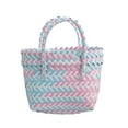 thumbnail image 2 of TERGAYEE Beach Bag Colorful Plastic Woven Bag Basket Women's Handbag Tote Beautiful and Easy to Clean Beach Vacation Essentials, 2 of 6