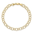 thumbnail image 3 of Auriga 14K Yellow Gold Solid Triple Link Charm Bracelet 7 inch for Women, 3 of 6