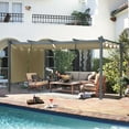 thumbnail image 3 of Aoodor 14 x 12 ft. Outdoor Pergola with Retractable Canopy and Sunshade Roller Curtains, Aluminum Frame Grape Trellis Pergola for Patio Backyard and Deck - Khaki, 3 of 10