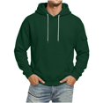 thumbnail image 6 of Hoodies for Men Oversized Fleece Lined Sweatshirt Drawstring Casual Hoodie Fall Hooded Pullover with Arm Pocket Dark Green L, 6 of 6