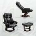 thumbnail image 3 of HOMCOM PU Leather Recliner with Ottoman, Swivel Reclining Chair, Black, 3 of 8