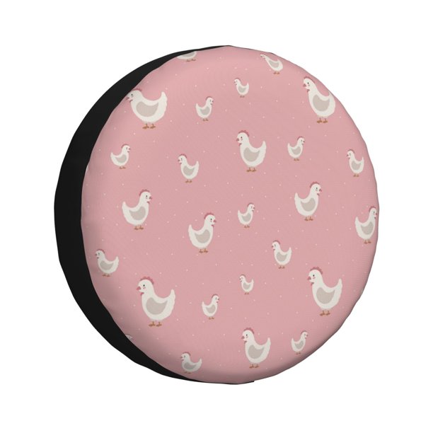 Fotbe Funny Chicken Funda de Llanta de Repuesto con Estampado, Engrosada, Ajuste Universal para Jeep, Remolque, RV, SUV, Camión-15 inch