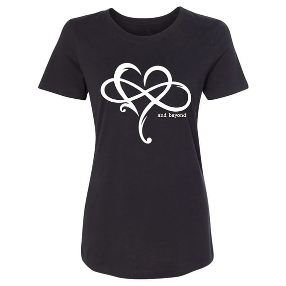 Heart Infinity and Beyond Womens crewneck tee