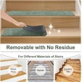thumbnail image 6 of Green Retro Pattern Stair Treads Non Slip 15PCS 8"x30" Carpet Stair Treads for Wooden Steps, Rubber Backing Stair Runner Washable Safety Carpet for Stairs, Indoor Staircase Step Treads, 6 of 7