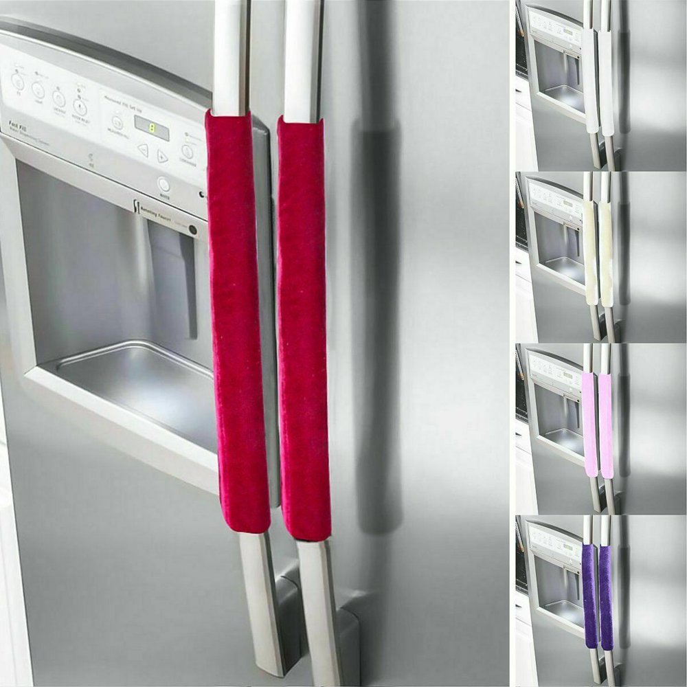1pair Kitchen Appliance Handle Cover Decor Smudges Door Refrigerator
