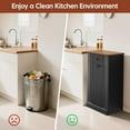 thumbnail image 6 of Tilt Out Trash Can Cabinet 10 Gallon, Wooden Kitchen Trash Cabinet with Hidden Drawer, Garbage Recycling Trash Can Storage for Laundry Living Room (Black, 10 Gallon), 6 of 7