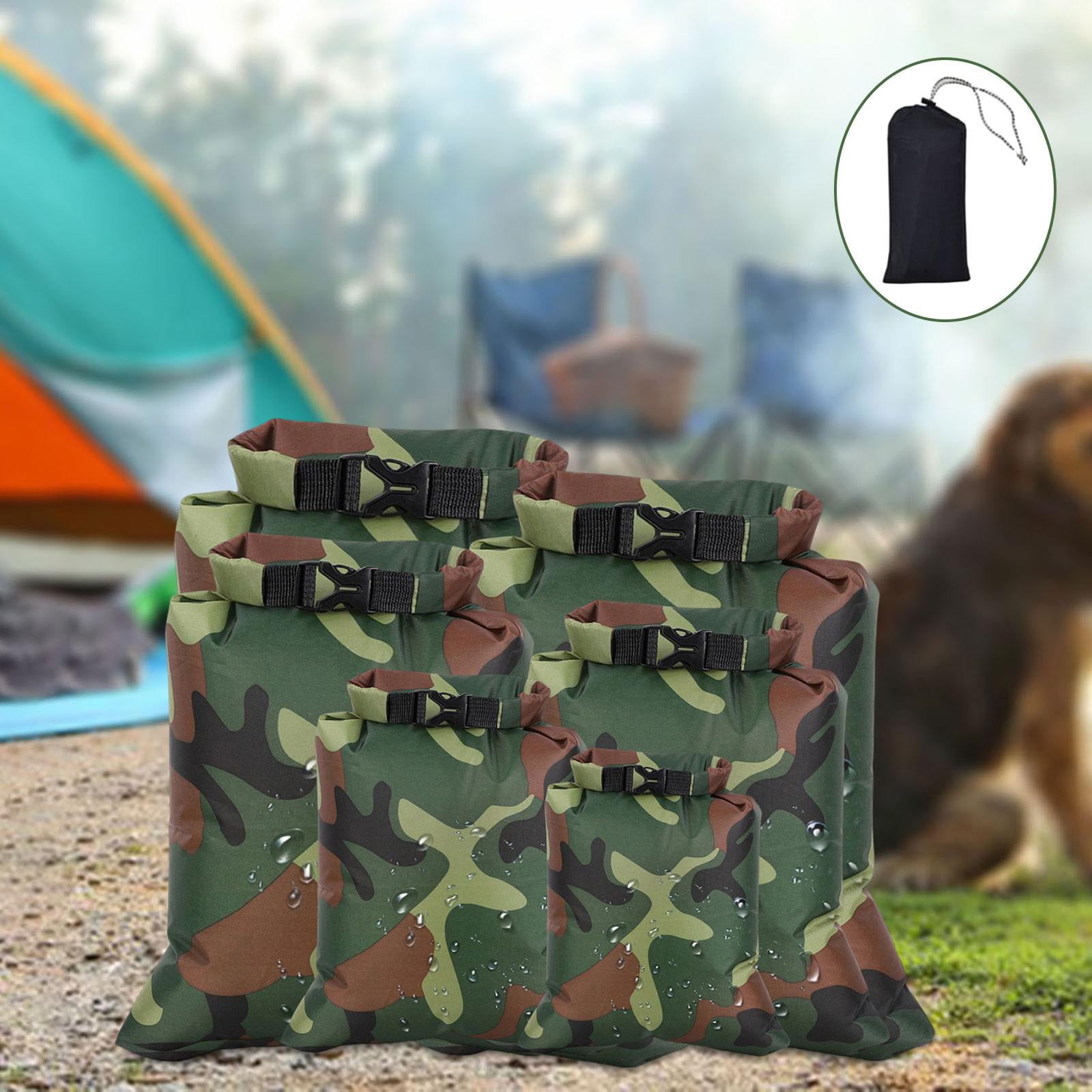 harayaa 6Pcs Waterproof Dry Bag Portable Roll Top for Canoeing Cycling Dark Green
