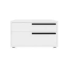 Casabianca Carter Wood Right Nightstand in White High Gloss Black Handles