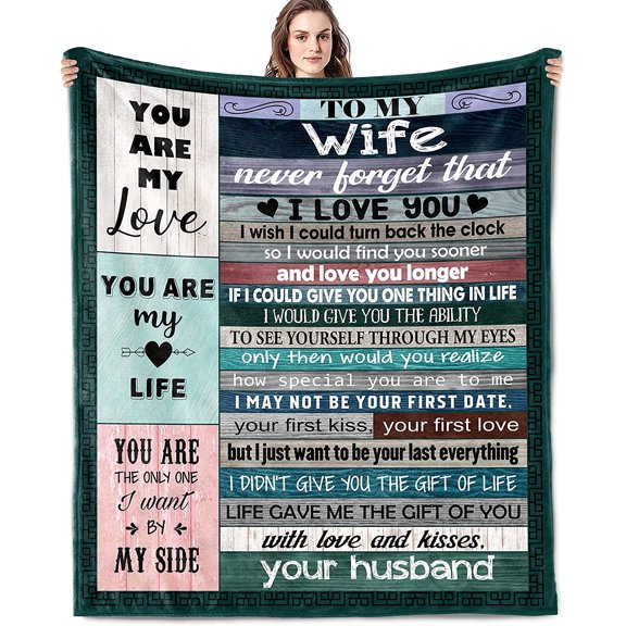 Gifts for Wife, Mothers Day Birthday Wife Gifts Blankets 50*60, Gifts for Wife from Husband, Birthday Gifts for Wife from Husband, Wedding Gifts for Wife from Husband, Wife Gifts for Valentines Day