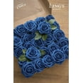 thumbnail image 3 of Artificial Flowers 25pcs Real Looking Royal Blue Fake Roses w/Stem for DIY Wedding Bouquets Centerpieces Bridal Shower Party Home Decorations, 3 of 4