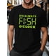 thumbnail image 1 of Men's IT S ALWAYS FISH O CLOCK Graphic Print T-shirt, Casual Short Sleeve Crew Neck , Men's Clothing For Outdoor Tee For Adult, Men, Women, Teen, Teenager, Adolescent, Youth, 1 of 6