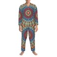 thumbnail image 4 of Bingfone Men'S Pajama Set 2 Piece Loungewear Pjs, Long Sleeve With Pajama Pants-Round Mandala, 4 of 9