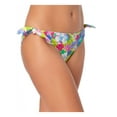 thumbnail image 3 of CALIFORNIA WAVES Women's Multi Color Floral Stretch LINED Moderate Coverage Tie Hipster Swimsuit Bottom XL, 3 of 4