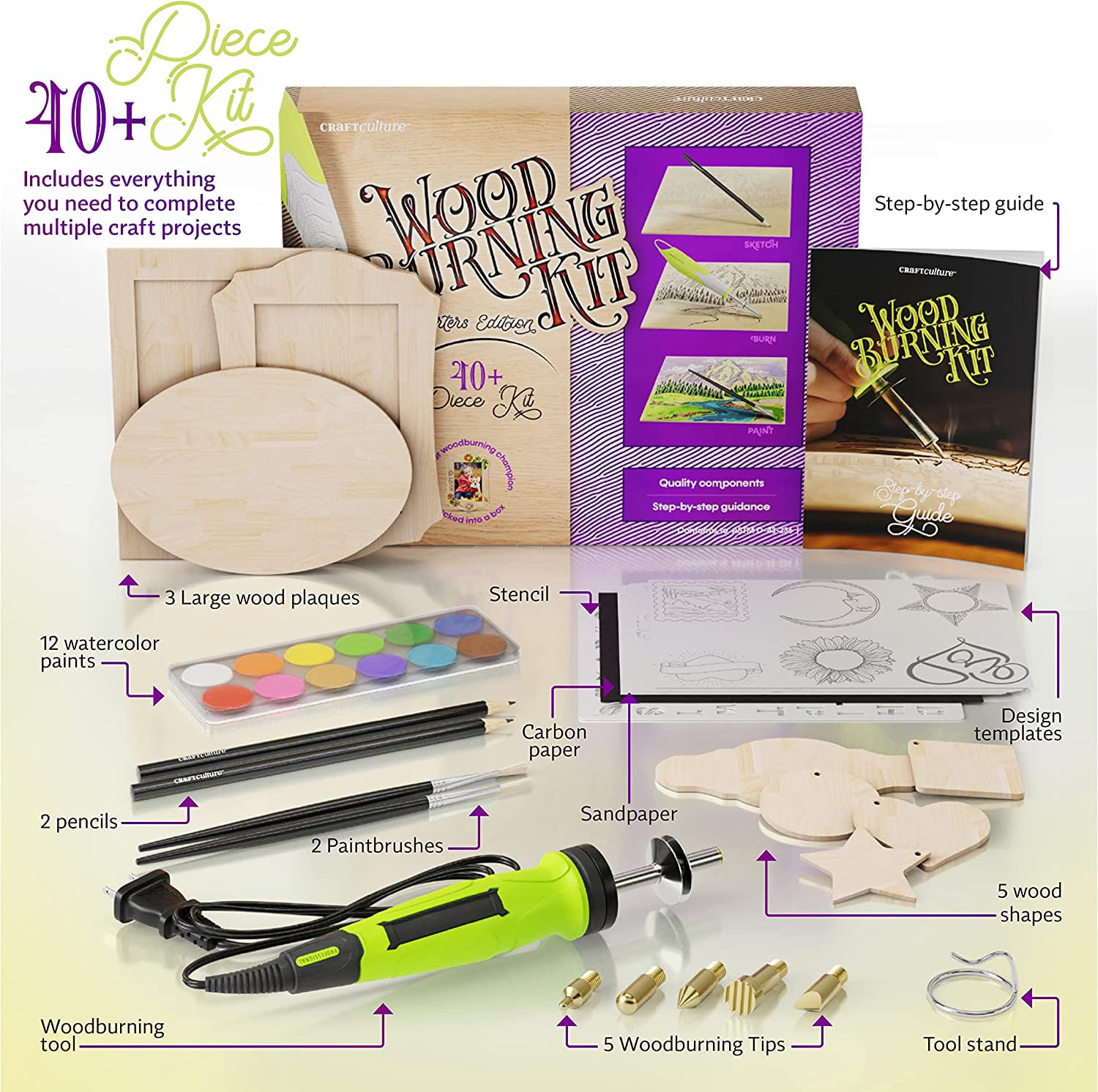 Beginners Wood Burning Kit for Kids and Teenage Boys & Girls - Cool Gifts  for Boy or Girl Craft Projects. Best Gift Idea for Older Children. Teen