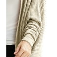 thumbnail image 5 of Doublju Womens Long Dolman Sleeve Open Front Round Shape Waffle Cardigan, 5 of 5