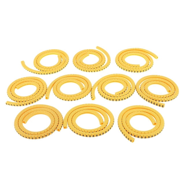 1000 Uds de Cables de Identificación de Cables Etiquetas perfecl Número 0-9 Amarillo 6mm²