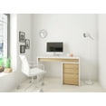 thumbnail image 3 of Nexera Chrono 3 Drawer Filing Cabinet, White And Natural Maple, 3 of 5