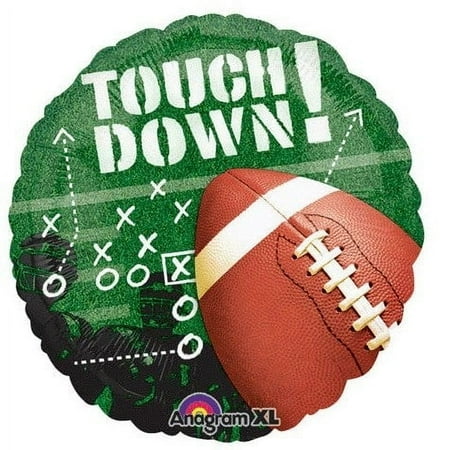 Anagram Touch Down Football Frenzy Mylar Party Supply 18" Round Foil Balloon