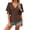 Coffee, variant on Women's Solid Color Deep V Neck Short Sleeve Button Down Top, Natural Waist Cinching Slimming Cut, Flattering Blouse for Summer Daily Outfits, Soft and Breathable Black L