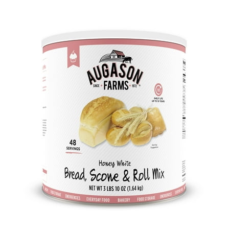 Augason Farms Honey White Bread Scone & Roll Mix 3 lbs 10 oz No. 10 Can