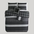 thumbnail image 4 of Bebejan Kyle 5 Piece Comforter Set, Queen, Black,  100% Cotton Sateen, Reversible, All Season, Cozy Comfort, 4 of 11