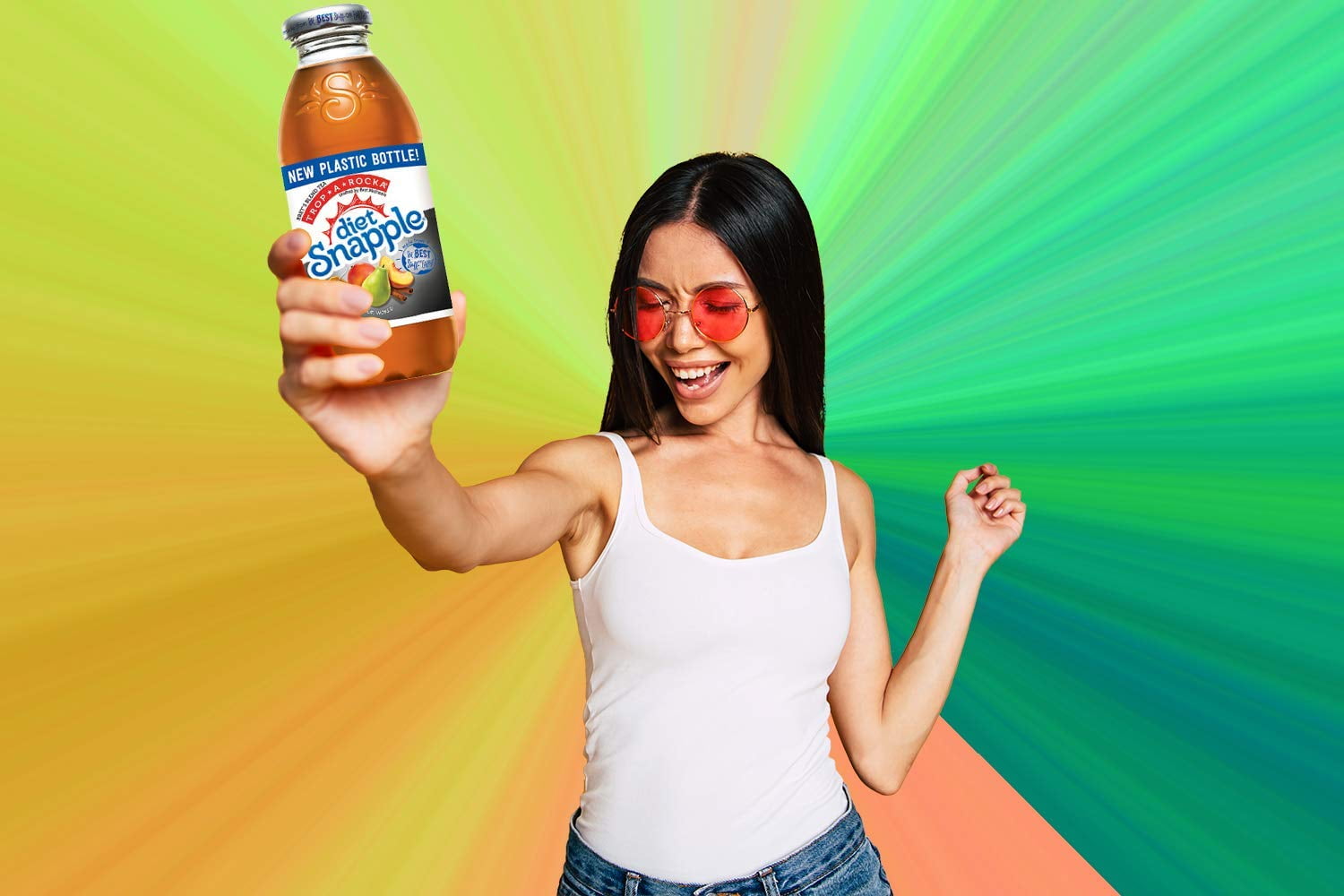 Snapple All Natural Diet Trop-A-Rocka Iced Tea, 16oz Bottle (Pack of 8, Total of 128 Fl Oz)