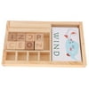 Preschool Montessori Toys Spelling Board 8 Cubic Alphabet Blocks and 30 Picture Word Cards