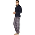thumbnail image 3 of Intimo Men's Long Sleeve Solid Quarter Zip Microfleece Top and Microfleece Plaid Pant, 3 of 3