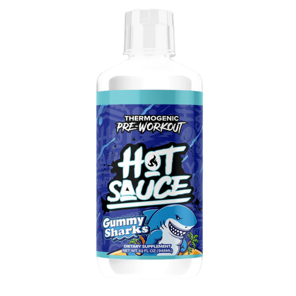 PRE ENTRENO PUMP SAUCE HOT SAUCE SABOR GOMITAS DE TIBURON