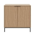 thumbnail image 4 of Nexera Slim 2-Door Storage Accent Cabinet, Light Walnut, 4 of 5
