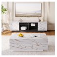 LED TV Stand for 50/55/60/65 inch TV, Modern Marble Wood Television
