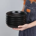 thumbnail image 5 of Soonbuy Pasta Bowls Set of 22oz Large Ceramic Bowls for Kitchen, Can Use for Pasta/Salad/Cereal/Soup Bowls, Wide and Deep, Chip-Resistant, Microwave & Dishwasher Safe Black, 5 of 8