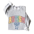 thumbnail image 2 of Autism Mama Sweatshirt for Women Colorful Checkered Autism Awareness Pullover Gray Sweatshirt Adult Medium, 2 of 4