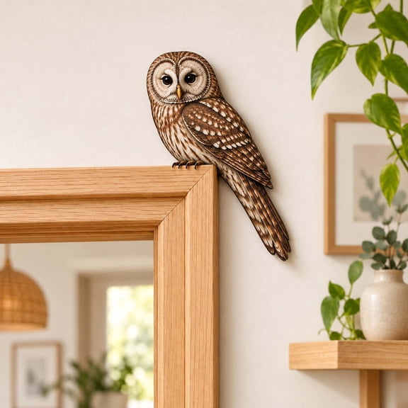 Leeye Wooden Chickadee Door Topper Owl Door Topper Decoration