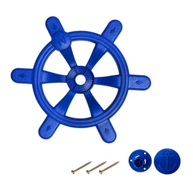 Volante de barco de juguete de 14,17 pulgadas para niños, ideal para gimnasios, casas de juegos y escaleras. azul