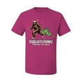 thumbnail image 2 of Wild Bobby, Squatching Through the Snow Bigfoot, Christmas, Men Graphic Tee, Fuschia, Small, 2 of 4