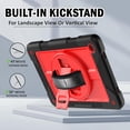 thumbnail image 3 of BMOUO Case for Samsung Galaxy Tab A11 Plus 11" 2026 / A9 Plus 11 Inch 2024,Protective Case Cover with 360° Rotating Stand and Hand / Shoulder Strap for Tab A11+ / A9+ Inch , Black+Red, 3 of 7