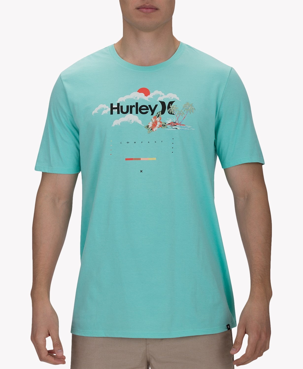 Hurley Mens TShirt Teal Large Graphic Tee Island Printed L Walmart