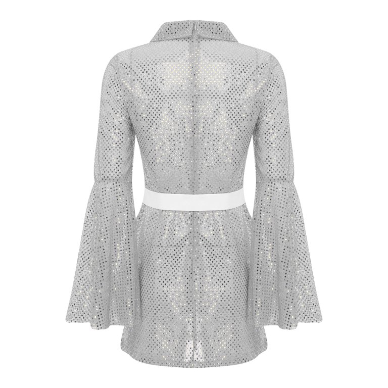 flare sleeve mini dress 70s Miss Selfridge extreme flare sleeve 70s printed mesh mini dress