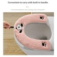 thumbnail image 6 of MOMOJIA Insulated Toilet Seat Cover With Adjustment Handle Soft Fleece and1eatherTrim, 6 of 10
