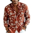 thumbnail image 3 of Bxsruta Men's Shirt Embroidered Long Sleeve Button Down Casual Vacation Tops, 3 of 6