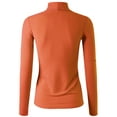 thumbnail image 3 of Doublju Women's Long Sleeve Turtle Neck Ribbed Top (Plus Size Available), 3 of 4