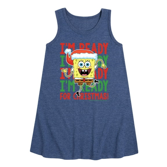 SpongeBob SquarePants - I'm Ready For Christmas - Toddler and Youth Girls A-line Dress