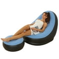 thumbnail image 1 of Foldable Inflatable Chair with Foot Stool, Blow Up Lounge Chair for Outdoor Camping Travel, 1 of 7