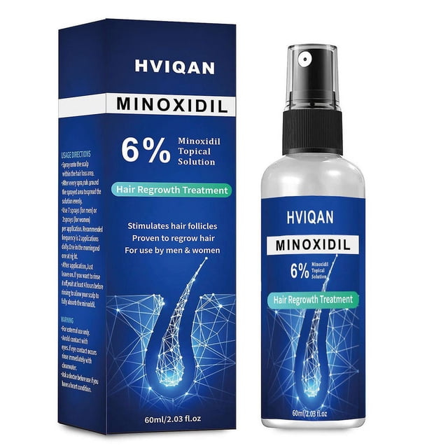 Spray para el crecimiento del cabello con 6% Minoxidil, spray para el tratamiento del crecimiento del cabello con Minoxidil para un crecimiento del cabello más fuerte, más grueso y más largo