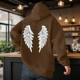 thumbnail image 2 of KKBOTIVE Mens Fashion Angel Wing Printed Hoodies Casual Long Sleeve Hooded Pullover for Men's Fall Winter Streetwear Coffee Size: XL, 2 of 4