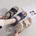 thumbnail image 3 of Women’s Flat Sandals, Soft Straps Slip-on Open Toe Light Weight Elastic Slingback Comfort Casual Walking Sandals, 3 of 7