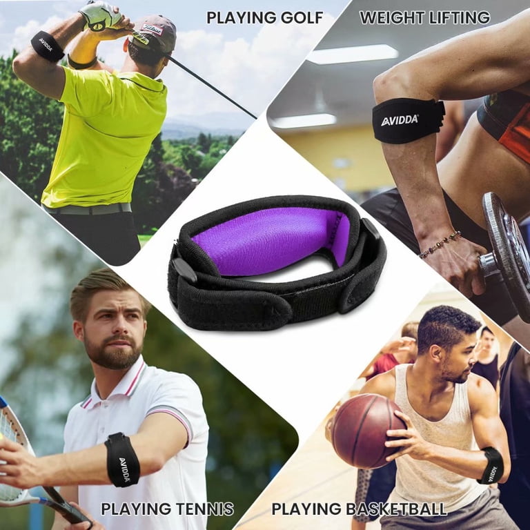Elbow Brace For Tendonitis Relief - Adjustable With Removable 3D Air Cushion Pad | Tennis & Golfer’s Elbow Support For Men & Women, Sports Use
