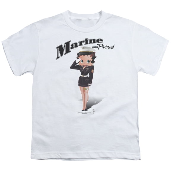 Betty Boop - Marine Boop - Youth Short Sleeve Shirt - Large
